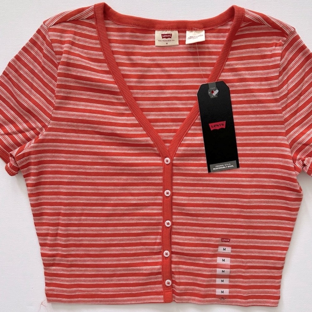 🆕️ Levi’s Ribbed Buttoned T-Shirt. - Picture 4 of 8